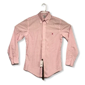 Nuevo con etiquetas Brooks Brothers Rosa Universidad Hiedra Botones Pequeña 100% Algodón Supima - Imagen 1 de 6