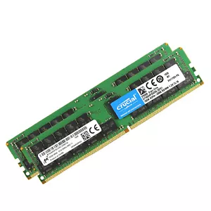 Crucial Kit 32GB 2x 16GB 2666MHz DDR4 ECC RDIMM CT16G4RFD4266 Server Memory CL19 - Picture 1 of 8