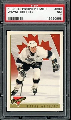 1993 Topps/OPC Premier Hockey #380 Wayne Gretzky PSA 7 - Image 1 of 2