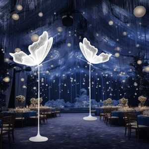 Lámpara de pie mariposa exterior 2 PIEZAS, iluminación LED luminosa para boda fiesta (blanca) - Imagen 1 de 14