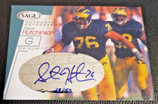 2001 SAGE   28/50  Autographs Platinum #A25   Steve Hutchinson  Football
