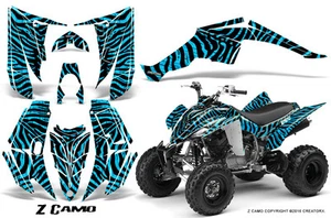 YAMAHA RAPTOR 350 GRAPHICS KIT CREATORX DECALS STICKERS Z CAMO BLI - Picture 1 of 1