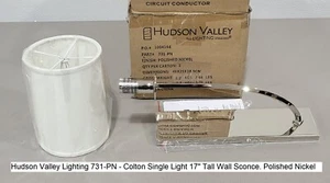 Hudson Valley Lighting 731-PN - Colton Single Light Wall Sconce. Polish Nickel - Picture 1 of 1