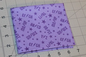 {Rock & Roll} ABC ACDC Fabric Remnant 3/4 Yard Yd. COTTON Baby Girl Kids PURPLE - Picture 1 of 16