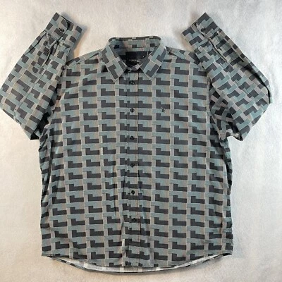 Rocawear Men's Adult Sz 2XL Button Shirt Long Sleeve Geometric Multicolor Class - Image 1 of 4