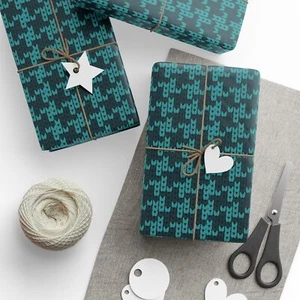 Cozy Knit Sweater Patterned Premium Eco-Friendly Gift Wrapping Paper - Picture 1 of 17