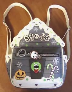Bioworld Nightmare Before Christmas Gingerbread House Mini-Backpack w/ Bag Charm - Picture 1 of 16
