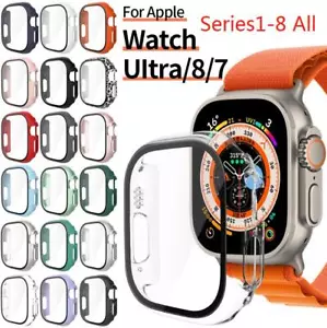 For Apple Watch Series 8 7 6 5-3 38mm-49mm Full Cover Case /Screen Protector Lot - Picture 1 of 18