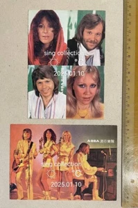 Rare Vintage ABBA Swedish Pop Group Chinese postcard x 2 Singapore - Picture 1 of 2