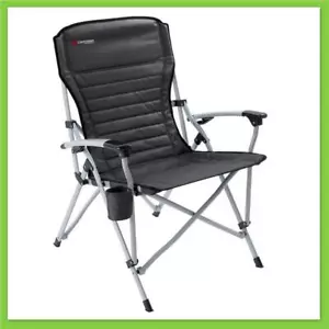 Caribee CROSSOVER FOLDING ARM CHAIR Portable Foldable Camping Garden Beach Black - Picture 1 of 5