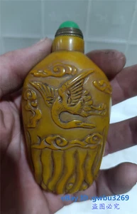 Rare Old Beijing Chinese Glazed Hand carved Crane Snuff Bottles 30062-1 - Imagen 1 de 8