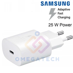 Carica Batterie 25W Originale Samsung per Galaxy Rapido Fast Usb-C TA800 Bianco - Zdjęcie 1 z 3