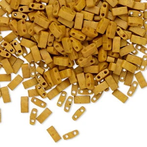 100 Miyuki Half Tila Two Hole Rectangle Glass Beads 5MM Opaque & Picasso Colors - Picture 1 of 38