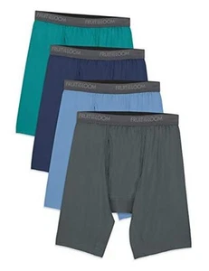  Men's Microfiber Boxer XX-Large Long Leg Long Leg - 4 Pack - Assorted Colors - Picture 1 of 5
