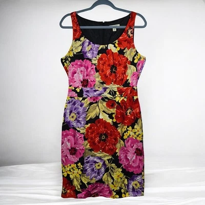 Vestido Vaina Banana Republic Floral Sin Mangas Forrado Mujer Talla 8 Mezcla de Lino Foto 1 de 4