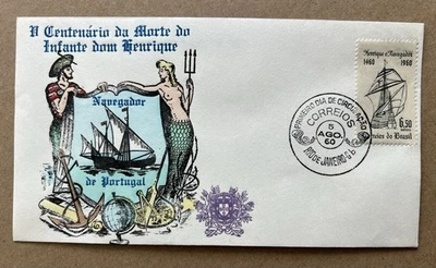 1960 Brazil FDC Prince Henry the Navigator 5th Centenary Death Airmail Stamp - Image 1 of 4