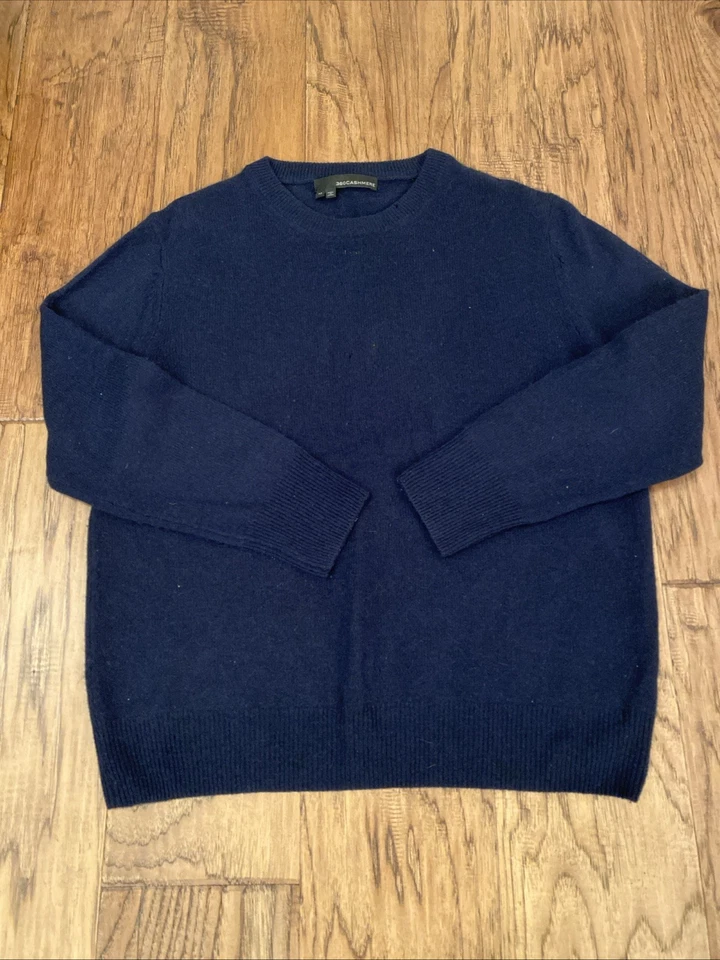 360Cashmere женщин Crewneck шерсти кашемир свитер темно-синий размер средний - Изображение 1 из 4