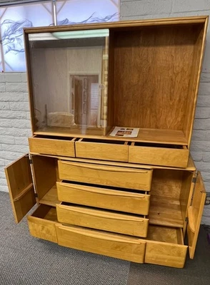 Heywood-Wakefield China Cabinet and Dining Table Set  - Image 1 of 4