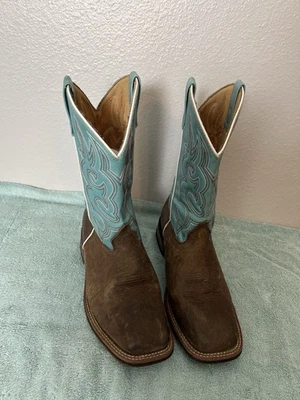 Botas Ariat para mujer talla 10 azul vaquero occidental punta cuadrada cuero Foto 1 de 4