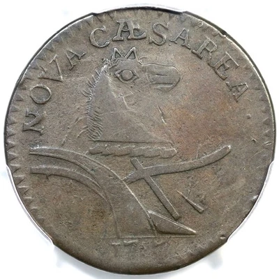 1787 M 6-D R-2 PCGS XF 40 Double Coulter New Jersey Colonial Copper Coin - Image 1 of 3