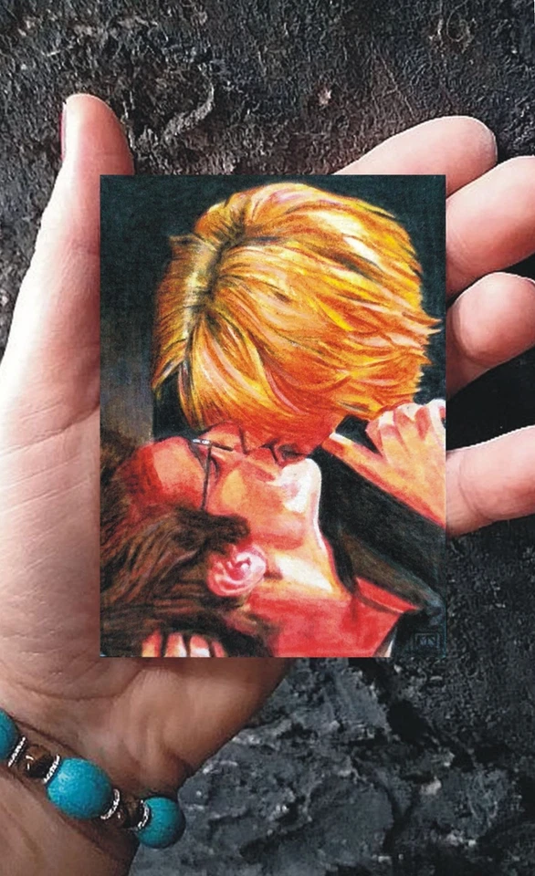 ACEO Sketch Card original drawing • Stargate SG1 • Sam Carter Daniel Jackson - Image 1 of 3