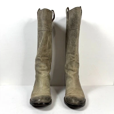 Botas altas de cuero para mujer Lucky Brand hibisco grises rústicas desgastadas rodilla 7,5 Foto 1 de 4