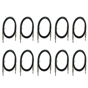 10 cables de música para instrumentos de guitarra conector de cable 1/4" mono parche cable 6' pies - Imagen 1 de 2