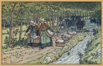 Laundry at Tréboul – Henri Rivière 1909 French Post-Impressionist Japonisme Art - Image 1 of 2