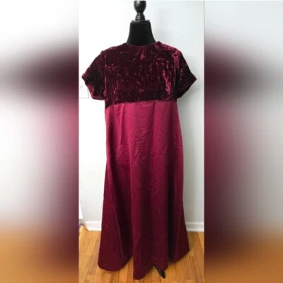 Cachet 20 Вт бордовый атлас и бархат платье с короткими рукавами империи вишни девочка - Изображение 1 из 4