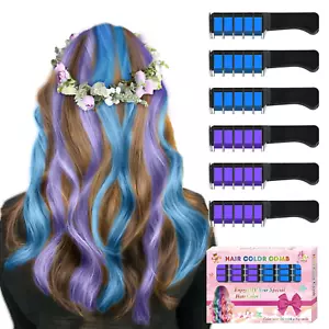 Hair Chalk for Girls-New Hair Chalk Comb Temporary Bright Washable Hair Color Dy - Picture 1 of 12