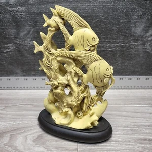 Escultura de pez ángel del océano tallada en 3D de colección estatua celuloide Indonesia asiática - Imagen 1 de 16