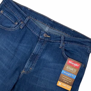 NUEVO Pantalones de mezclilla Wrangler Advanced Comfort calce recto para hombre talla 36x32 (36x33) elásticos - Imagen 1 de 8