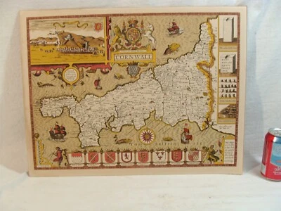 1610 John Speed Cornwell Hand Colored Map Reproduction - Image 1 of 4