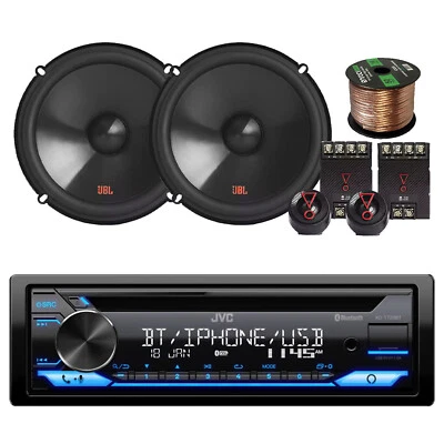 JVC KD-T720BT Single DIN USB Bluetooth CD Receiver, 2x 6.5" 250W Speakers, Wire - Image 1 of 4