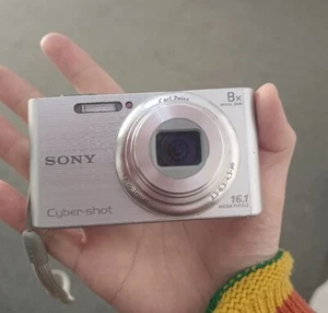 SONY Cyber Shot DSC-W730 Silver Digital Camera 8x Zoom 16.1MP & Battery Tested - Picture 1 of 9