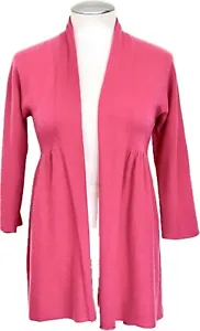 CALYPSO ST BARTH 100% Cashmere Open Front Peplum Cardigan Sweater Pink  Sz Small - Picture 1 of 4
