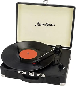 Schallplattenspieler Vinyl Plattenspieler 3 Geschwindigkeiten Stereo Lautsprecher tragbar Vintage Koffer - Bild 1 von 8