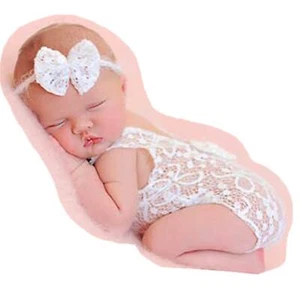 Newborn Baby Girl Photography Props Set,Baby Photo Outfits White - Picture 1 of 2