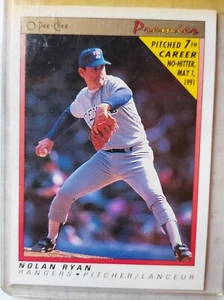 Tarjeta de béisbol 1991 O-Pee-Chee Nolan Ryan #102 Texas Rangers vintage MLB - Imagen 1 de 2