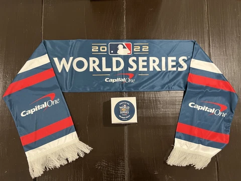 MLB World Series 2022 Candle/Scarf Capital One Baseball Glove Promo Cover