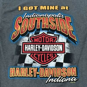 SOUTHSIDE HARLEY DAVIDSON INDIANAPOLIS, INDIANA GRAU GRAFIK T-SHIRT HERREN GRÖSSE S - Bild 1 von 14