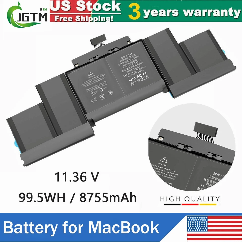 Batería A1618 para MacBook Pro 15"" Retina A1398 finales de 2013 mediados de 2014 2015 99,5 Wh EE. UU. Foto 1 de 4