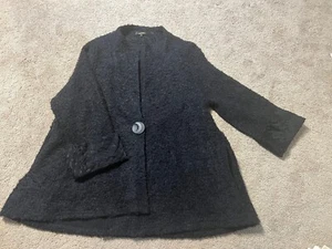 Raozoli Black women’s size XL one botton cardigan Chinese style - Picture 1 of 10