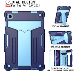 Case For Galaxy Tab A8 10.5" SM-X200/X205/X207 Hybrid Kickstand Cover / Glass - Picture 1 of 11