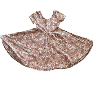 Wild Rich Kids twirl Dress youth 11/12 flower jack-o-lantern pumpkin print - Picture 1 of 9