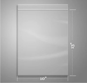 200 10"x13" Clear Reclosable Plastic Zip Lock Bags Resealable Zipper Bag 2 Mil - Picture 1 of 5