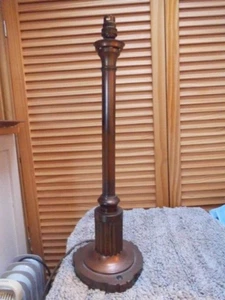 Column Table Lamp Heavy Copper TALL Corinthian Fluted 21"/ 53cm High - Picture 1 of 8