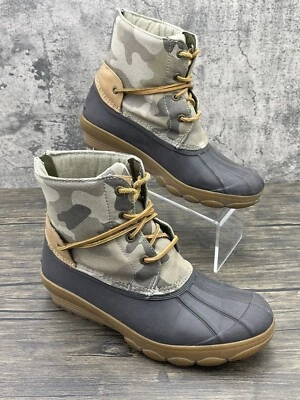 Sperry Top-Sider Cuña de Agua Salada Para Mujer Talla 8.5 M Zapatos Camuflados Cremallera Botas de Pato Foto 1 de 4