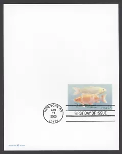 2009 US Scott #UX556a 28c Koi Fish Postal Cards Attached, FDC - Picture 1 of 2