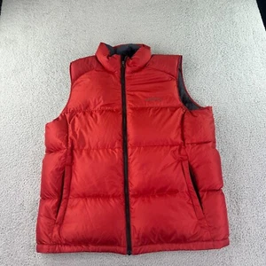 Eddie Bauer Puffer Jacket Mens XLT Tall Red Premium Goose Down Vest Full Zip - Picture 1 of 8